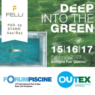 We will be present at ForumPiscine 2023 🌀 , the International Swimming Pool Exhibition.
We look forward to seeing you in Bologna from 15 to 17 February to present our solutions. Hall 19 – Stand A44-B43.
\
\
\
#felli #wpc #inspiredbynature #ForumPiscine2023 #madeinitaly #archilovers #interior #decor #architecturelovers #designer #furniture #archidaily #architect #homedecor #house #decoration #buildings #graphicdesign #ecosostenibilità #greenlife #ecosystem #ecolife #projects #design #outdoor #decking #brisesoleil #fence #projects #deck